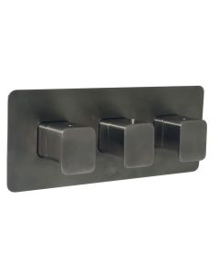 Hix 3 Lever 2 Way Shower Valve Brushed Black