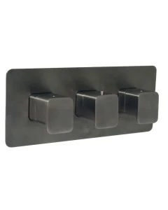 Hix 3 Lever 3 Way Shower Valve Brushed Black