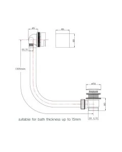 Hix Overflow Bath Filler Brushed Black