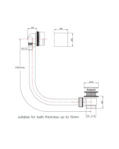 Hix Overflow Bath Filler Matt Black