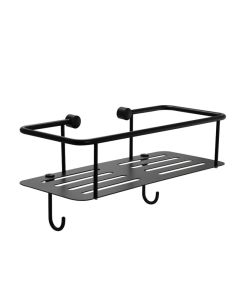 Single Square Shower Basket Matt Black