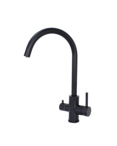 3 in1 Round Neck Multiflo Kitchen Tap Matt Black