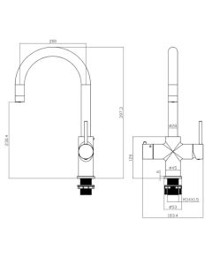 JTP 4in1 Filtered and Boiling Water Tap Brushed Brass
