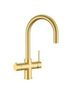 4in1 Round Neck Filtered Kettle Tap Brushed Brass