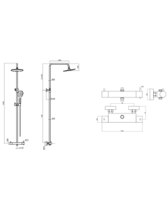 Florence 2 Way Bar Shower Valve Riser Kit Chrome