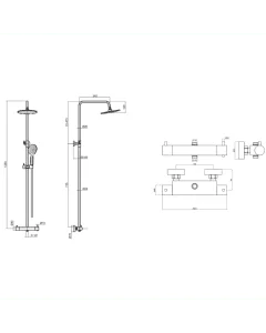 Florence 2 Way Bar Shower Valve Riser Kit Chrome