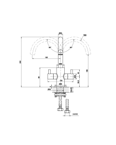 Florence Twin Lever Basin Mixer Chrome