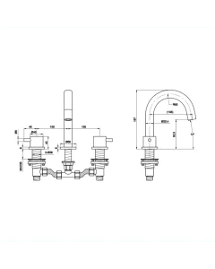 Florence 3-Hole Deck Basin Mixer Chrome