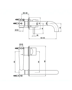 Florence Single Lever Wall Basin Mixer Chrome