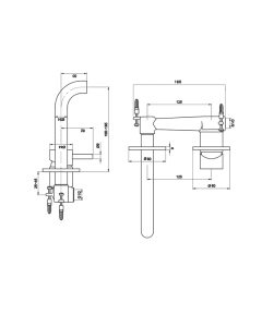 Florence 195mm Spout Wall Basin Mixer Chrome