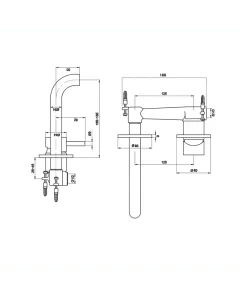 Florence 195mm Spout Wall Basin Mixer Chrome