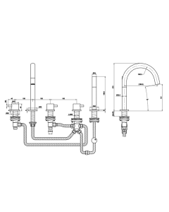 Florence 5-Hole Bath Shower Mixer Chrome