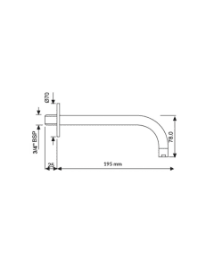 Florence 195mm Bath Spout Chrome