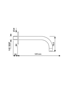 Florence 120mm Basin Spout Chrome
