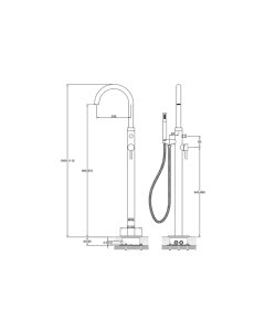 Florence Floor Standing Bath Shower Mixer Chrome