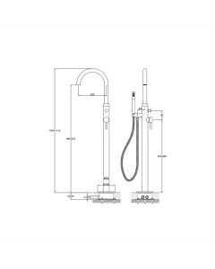 Florence Floor Standing Bath Shower Mixer Chrome