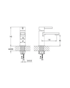 Hugo Single Lever Mini Basin Mixer Chrome
