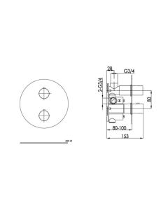 Hugo Thermostatic Shower Chrome