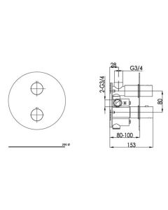 Hugo Thermostatic Shower Chrome