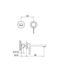 Hugo Wall Mounted Basin Mixer Chrome