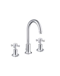 Grosvenor Cross 3 Hole Basin Mixer Chrome