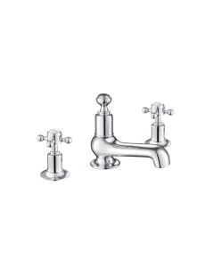 Grosvenor Cross 3 Hole Basin Mixer Chrome