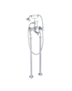 Grosvenor Cross Freestanding Bath Shower Mixer Chrome