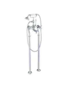 Grosvenor Cross Freestanding Bath Shower Mixer Chrome