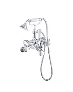 Grosvenor Cross Wall Bath Shower Mixer Chrome