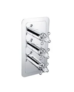 Grosvenor Cross Vertical 3 Handle 3 Way Shower Chrome