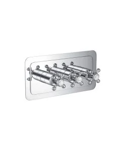 Grosvenor Cross 3 Handle 2 Way Shower Valve Chrome