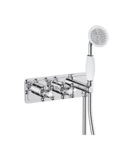Grosvenor Cross 2 Way Shower Valve with Handset Chrome