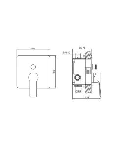 Amore Single Lever Diverter Valve Chrome