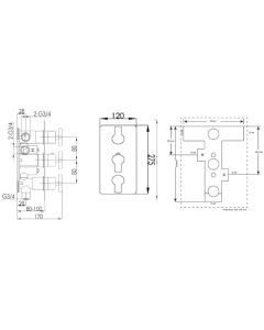 Amore 3-Way Thermostatic Shower Chrome