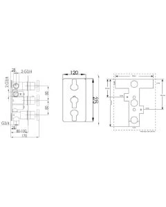 Amore 3-Way Thermostatic Shower Chrome