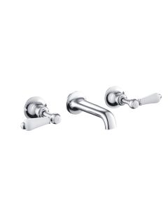 Grosvenor Lever 3 Hole Wall Basin Mixer Chrome