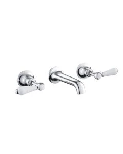 Grosvenor Lever 3 Hole Wall Basin Mixer Chrome