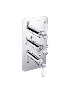 Grosvenor Lever 3 Handle 3-Way Shower Valve Chrome