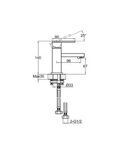 Athena Single Lever Mini Basin Mixer Chrome