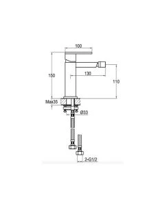 Athena Single Lever Bidet Mixer Chrome