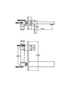 Athena Wall Mounted Basin Mixer Chrome
