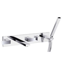 Athena Wall Mounted Bath Shower Mixer Kit Chrome