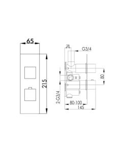 Athena Slim Thermostatic Shower Chrome