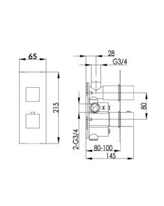 Athena Slim Thermostatic Shower Chrome