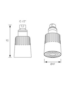 Swivel Shower Head with Vandal Resistant Screw Fixing