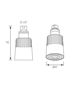 Swivel Shower Head with Vandal Resistant Screw Fixing