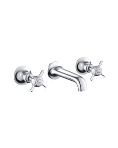 Grosvenor Pinch 3 Hole Wall Basin Mixer Chrome