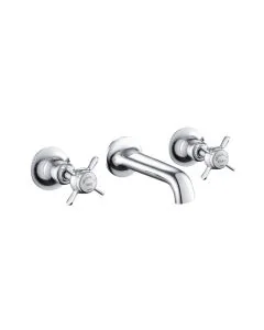 Grosvenor Pinch 3 Hole Wall Basin Mixer Chrome
