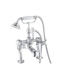 Grosvenor Pinch Deck Bath Shower Mixer Chrome