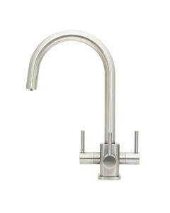 Verona SQ 3 Lever Mixer Cold Filter Tap Brushed Steel
